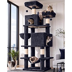 Globlazer Extra Tall Cat Tree Tower for Indoor Cats,76in,F76,Dark Grey $79.98