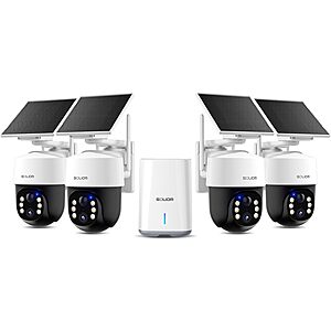 4-ct SOLIOM Solar-Powered 4K Outdoor Wireless Security Camera Kit $172.10 + Free S&H
