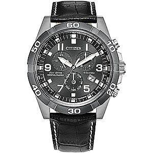 Citizen Men's Brycen 43mm Eco-Drive Super Titanium Chronograph Watch w/ Leather Band $208.60 + Free Shipping