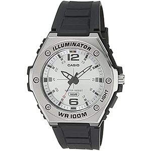 Casio Men's Analog Watch w/ Stainless Steel Bezel & LED Illuminator Backlight $32.95