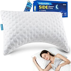 Ergonomic Crescent Pillow for Side Sleepers,Queen Size – $30.23