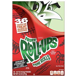 36-Count Fruit Roll-Ups Mini Rolls Screamin' Strawberry Fruit Snacks $4.73 w/ S&S + Free Shipping w/ Prime or on $35