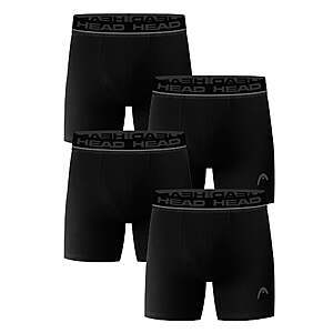 Men’s HEAD Cotton Stretch Boxer Briefs,4-Pack (Sizes S–XL) - $9.98