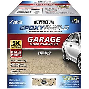 NEW] $72.99 | Rust-Oleum EpoxyShield Garage Floor Coating,Gloss Tan,1 Car Kit + $8.03 credit at Amazon