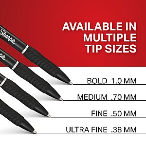Sharpie S-Gel Gel Pens,Black Barrel,Medium Point (0.7mm),Assorted Ink Colors,12 Count - Writing,Note-Taking,Journaling,School Supplies $8.73