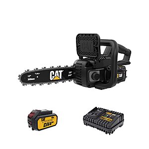 Cat DG230 18V Brushless 12” Chainsaw,Battery Chainsaw with Tool-Free Chain Tensioning,Electric Chainsaw Cordless,Battery & Charger Included $189