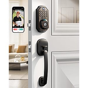 ARPHA WiFi Smart Lock w/ Camera,Keyless Entry Deadbolt w/ Handle Set (Various) from $65 + Free S&H