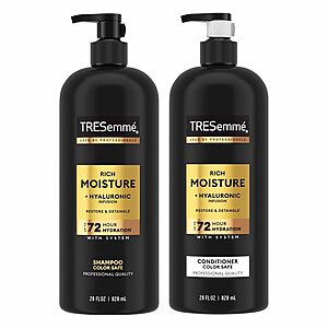 Select Accts:2-Pc 28-Oz TRESemme Rich Moisture Shampoo & Conditioner Set $5.90 w/ S&S