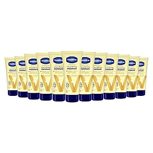 S&S] Vaseline Nourishing Moisture Body Lotion Hand & Body Lotion Pack of 12 for Dry Skin made with Ultra-Hydrating Lipids & Pure Oat Extract 3.4 oz $19.05