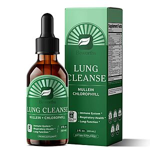 PRIME MEMBERS:Mullein Drops for Lungs,Alchol-Free Lung Detox with Chlorophyll - 2 oz $6.59 AC and Subscribe and Save