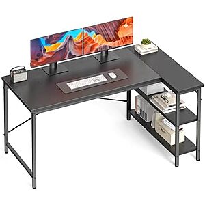 45 | 55″ DUMOS L Shaped Computer Desk (Modern Black) at Amazon