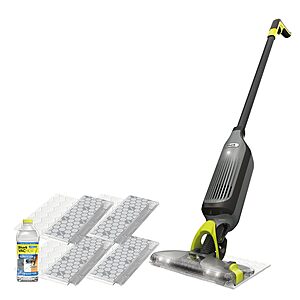 Shark VACMOP Cordless Hard Floor Cleaner,Vacuum and Spray Mop,Lightweight,LED Headlights,Includes 4 Disposable Pads,12oz Multi-Surface Cleaning Solution,Gray,VM252 $59