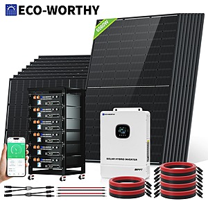 ECO-WORTHY Solar Kit: 16x 410W Panels, 6x 100Ah LFP Batteries, MPPT Inverter $7000 + Free Shipping