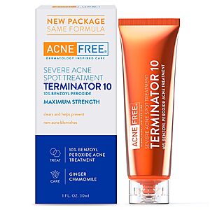 Amazon ~ AcneFree Terminator 10 w/10% Benzoyl Peroxide $3.01 w/35% off coupon and 10% SS