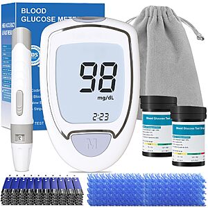 Blood Glucose Monitor,Glucometer Kit with 100 Strips and Lancets,Diabetic Testing Kit $12.49