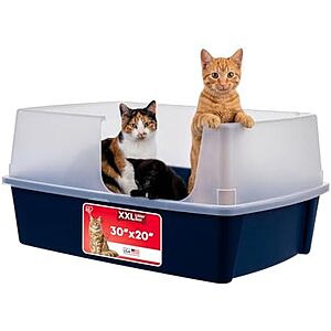 NEW] $29.98 | IRIS USA Extra Large Litter Box,30" L x 20" W x 14" H,Navy at Amazon