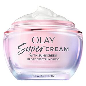 S&S] $23.93:Olay Super Cream with Sunscreen SPF 30,Lightweight Face Moisturizer,1.7 oz