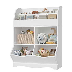 Homfa Kids Toy Storage Cube Organizer & Bookcase w/ Display Shelf (White) $69.99 + Free Shipping w/ Walmart+ or on $35