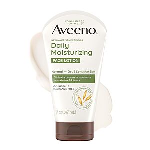 5-Oz Aveeno Daily Moisturizing Face Lotion w/ Prebiotic Oat for Normal to Dry Skin $5.39 w/ S&S + Free Shipping w/ Prime or on $35
