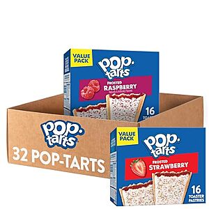 AC] $6.03* | 2-Pk 16-Ct Pop-Tarts Toaster Pastries Frosted Strawberry & Raspberry Variety Pack at Amazon