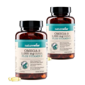 SnS,AC] $6.99 | 2 × 60-Count NatureWise Extra-Strength Omega 3 Fish Oil Supplement - 1000mg Softgels (1-Month Supply) ($3.50 each) at Amazon