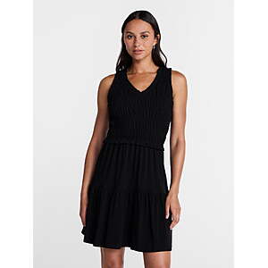 Time and Tru Women's Smocked Sleeveless Mini Dress with Ruffle Trim (3 colors) - $6.41
