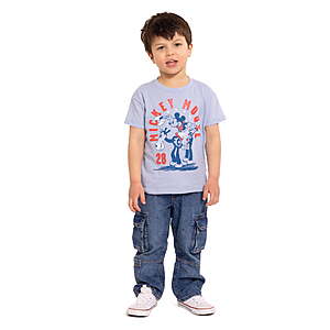 Toddler Graphic Patriotic Americana Crewneck Tee w Short Sleeves- Mickey Mouse,Minnie,Monster Jam w Marvel,Toy Story $1.99