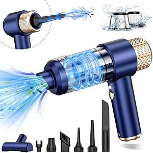 12.99** | Jonyj 16000PA Handheld Vacuum Cleaner & Air Duster w/ HEPA Filter at Amazon