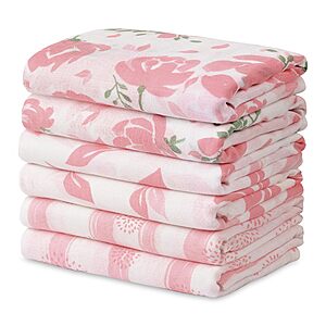 6-Pack GLLQUEN BABY Muslin Swaddle Blankets for Newborn (Flower) $11.99 + Free Shipping w/ Prime or on $35