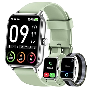 Amazon - Smart Watch (Android/iPhones),1.85" Alexa Built-in Smart Watches for Women/Men with Heart Rate/SpO2/Sleep Tracker - $22.99