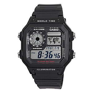 Select Locations:42.1mm Casio Men's World Time Digital Watch w/ Resin Strap $20 + Free Pickup