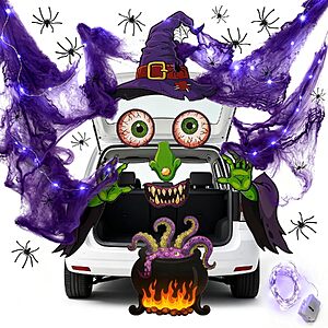 Bafeil Halloween Witch Trunk-or-Treat Car Decoration Kit w/ Purple LED Lights $8.99 + Free Shipping w/ Prime or on $35
