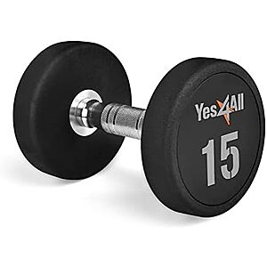 29.69 | 15-Lb Yes4All Urethane Dumbbell with Anti-Slip Knurled Handle at Amazon