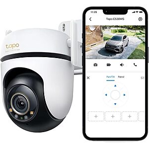 Tapo 3K 5MP Outdoor Pan/Tilt Security Wi-Fi Camera w/ 360° View,Starlight Color Night Vision & Motion Tracking $55.99 + Free Shipping