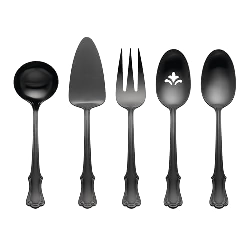 Oneida James Street Black Sati...lverware Serving Set,Flatware