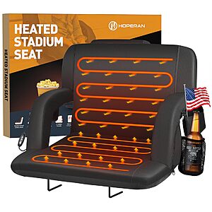 HOPERAN 21" Heated Stadium Seats for Bleachers with Back Support,Black 1PC $56.99