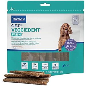 SnS,AC] $18.69 | C.E.T.Veggiedent Fr3sh Plaque and Tartar Control Chews for Dogs,Medium at Amazon