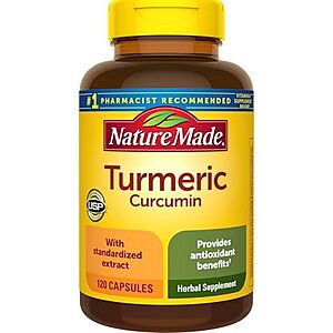 SnS,AC] $8.27* | 120-Count Nature Made Turmeric Curcumin 500mg Capsules Herbal Supplement at Amazon