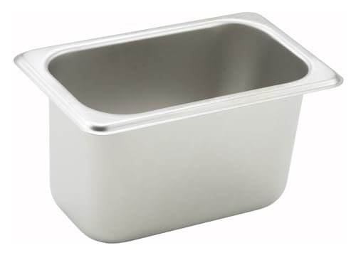 Winco 1/9 Size Steam Pan,4-Inch,Stainless Steel