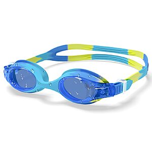 Aegend Swim Goggles for Kids Age 3-8 Anti-Fog Clear Vision Full Protection Goggles Perfect for Toddler Swimming (Blue-1 Pack) $4.49