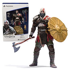 PlayStation God of War Ragnarok 6" Kratos Action Figure with 5 Accessories,The Shapes Collection $23.99 + Free Shipping w/ Prime or on $35