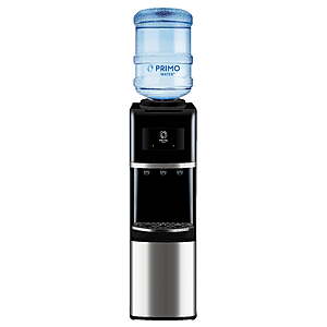 Primo Water Top Loading Water Cooler Dispenser,3 Temperatures,Black & Stainless Steel $99