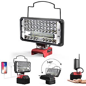 Amazon – LIVOWALNY 14800LM LED Work Light for Milwaukee M18 Batteries - $18 w/ Code
