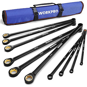 45.83,FS,10 pc metric WORKPRO Extra Long Ratcheting Wrench Set-10PC Combination Anti-Slip,8-19mm