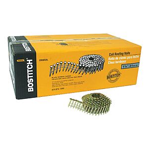 45.48 LOWES Bostitch 1-1/4-in 15 -Degree Smooth Shank Galvanized Collated Coil Roofing Nails 7200 -Per Box