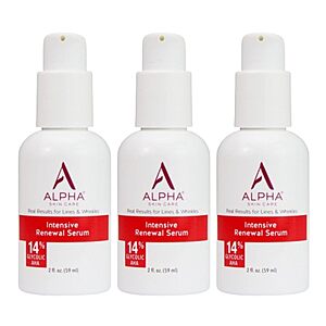 Alpha Skin Care Renewal Serum,14% Glycolic AHA,Anti-Aging Formula 2 Oz,Pack of 3 $43.57