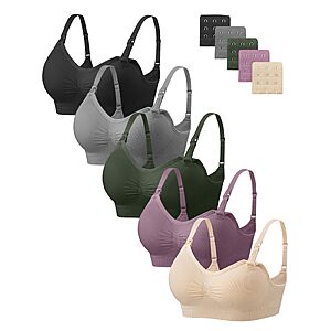 Angelhood Women Nursing Bras for Breastfeeding 5 Pack,Maternity Sleep Bra $18.99