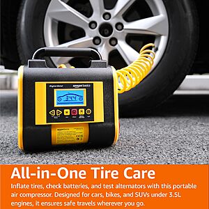 Amazon Basics Portable Car Tire Inflator with Digital Pressure Gauge,150 PSI,12V DC,$23.10 after coupon