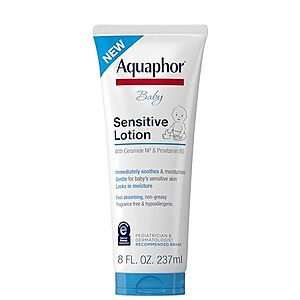 NEW,SnS,AC] $4.89 | 8-Oz Aquaphor Baby Sensitive Lotion at Amazon