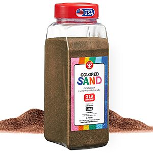 6.81:Hygloss Colored Sand for Crafts,3 lb Bottle,Brown
